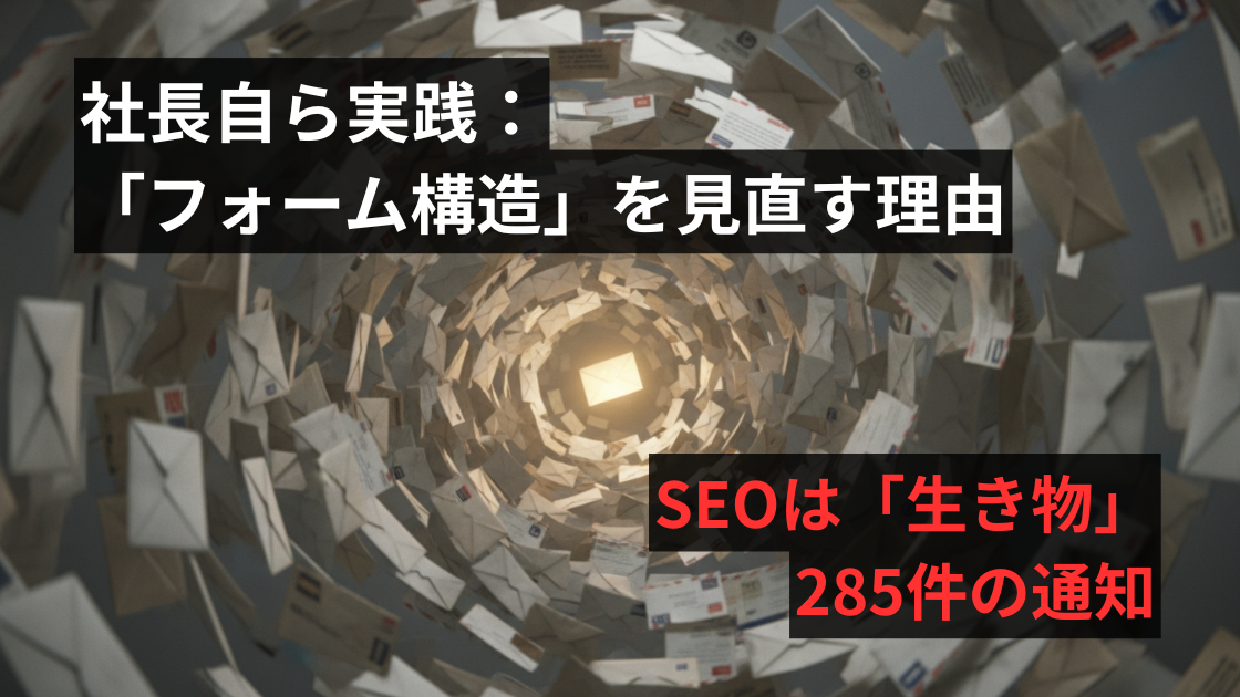 SEOは「生き物」。285件の通知。「問合せフォームの構造」を見直す理由