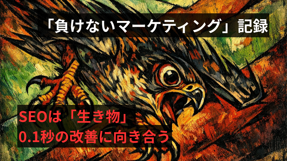SEOは「生き物」。0.1秒の改善に向き合う