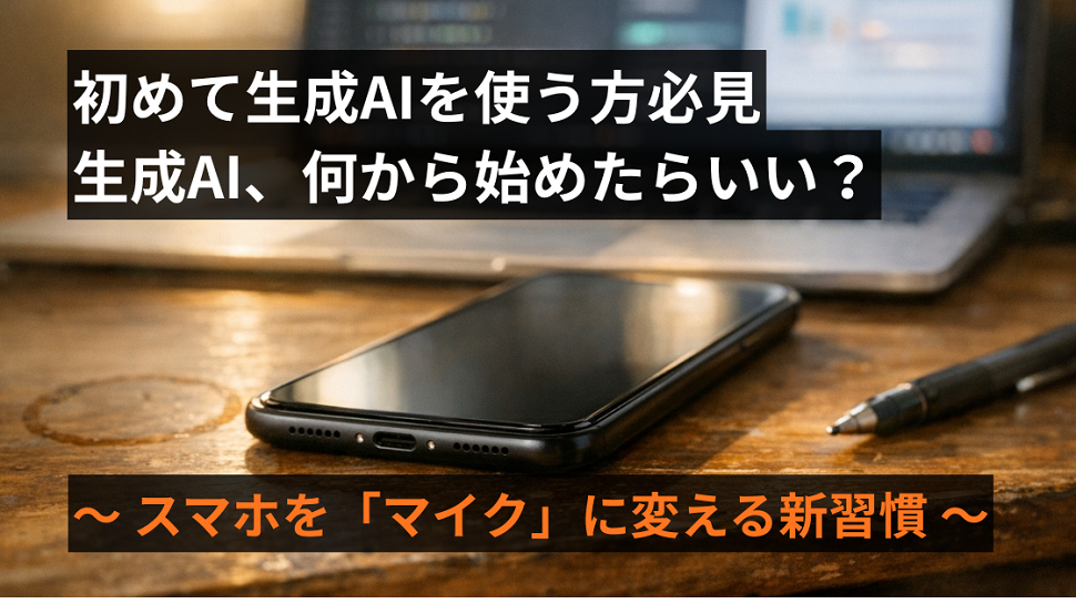 【初めて生成AIを使う方必見】生成AI、何から始めたらいい？スマホを「マイク」に変える新習慣